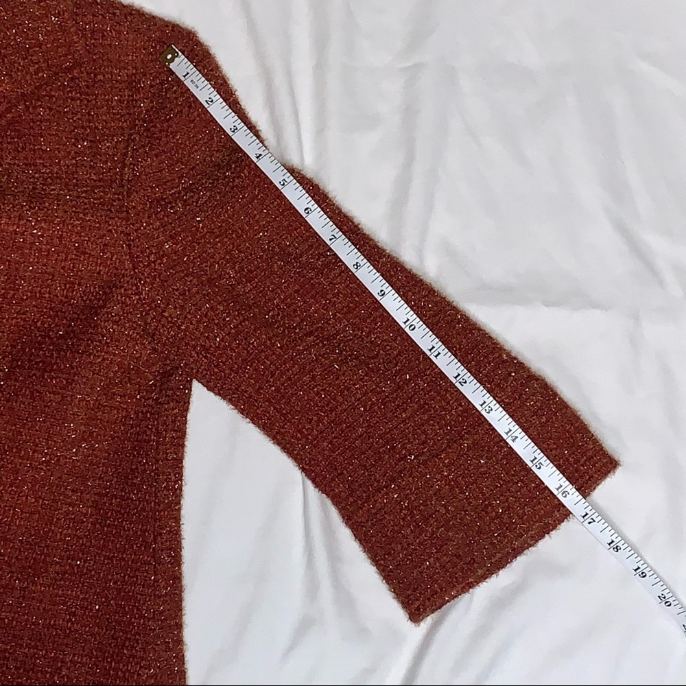 Lafayette 148 Metallic Sparkle Wool Tweed Blazer Suit Red Orange Silver Work 4 - Picture 15 of 16